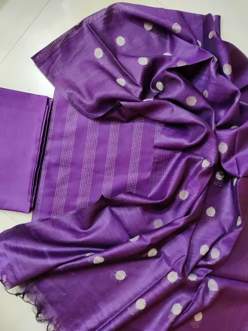 Regal Katan Silk Handwoven Suit Piece – Lustrous Elegance in Every Thread